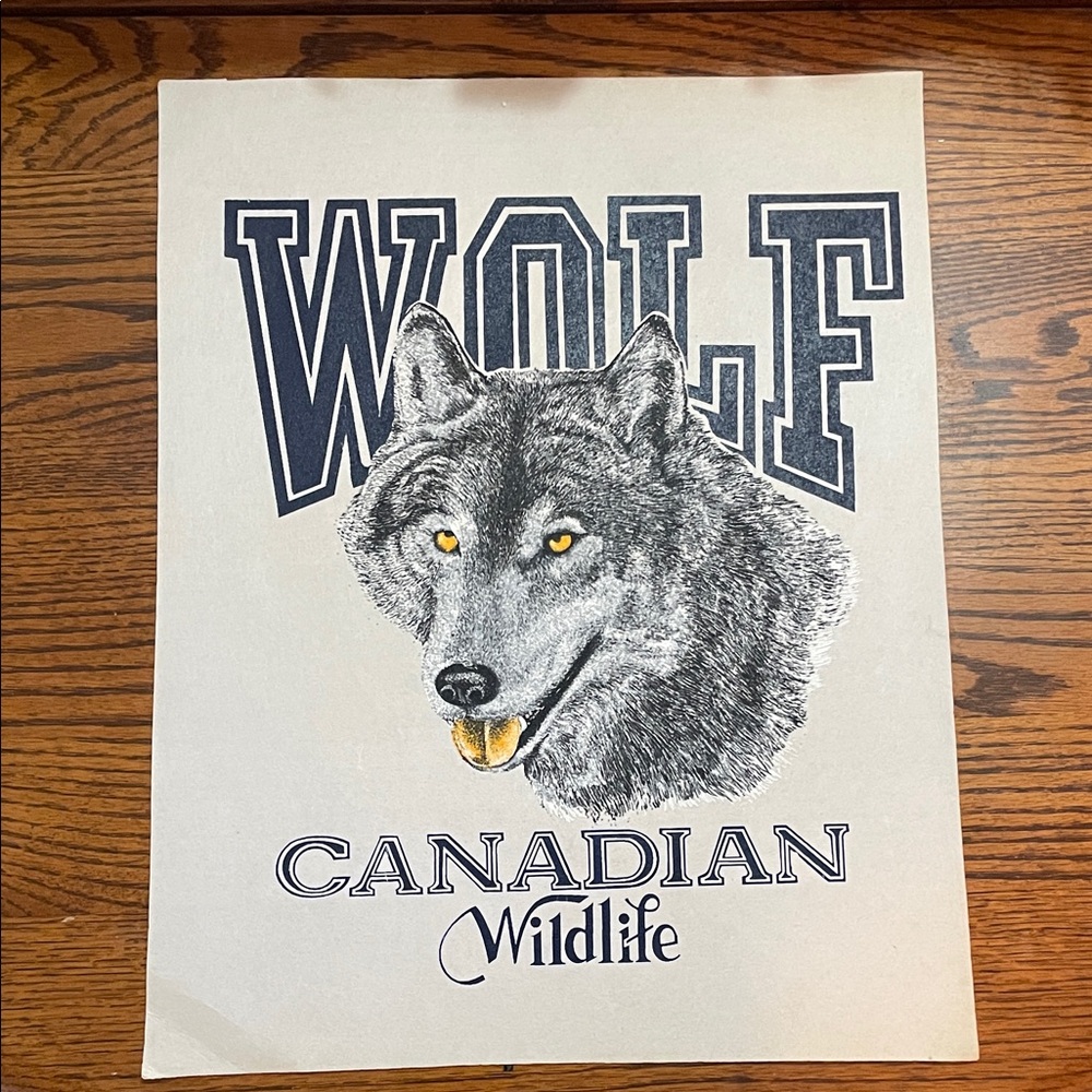 Vintage Canadian Wildlife Wolf Art Print Heavy Textured Felt Paper 14x18 - Picture 5 of 12